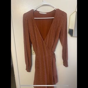 Abercrombie & Fitch A&F Long Sleeve Wrap Mini Dress